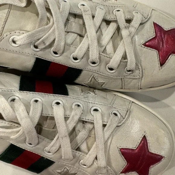 Authentic Gucci sneakers with stars design
